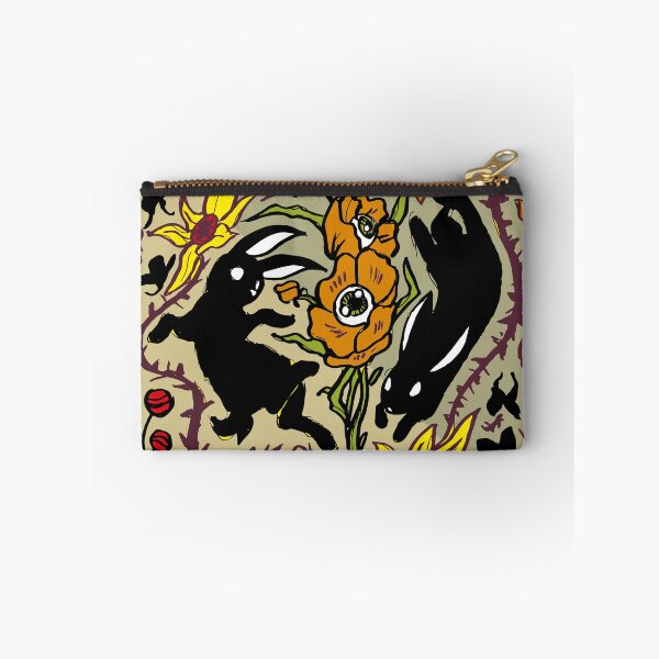 Item preview, Black rabbits falling into creepy flowers  designed and sold by Konopikyu.