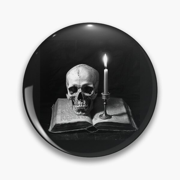 Item preview, Gothic Skull Candle Book Macabre Occult Dark Art designed and sold by inkoutninja.