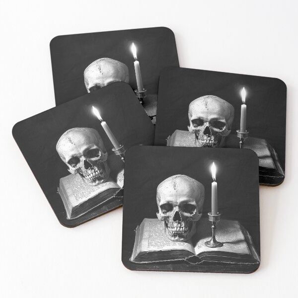 Item preview, Gothic Skull Candle Book Macabre Occult Dark Art designed and sold by inkoutninja.
