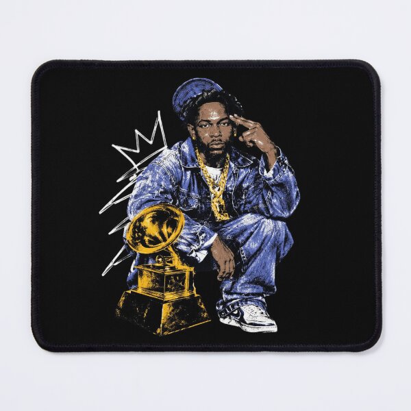 Item preview, Rapper Holding Golden Trophies In Denim Jacket Retro designed and sold by Bandnarelle.