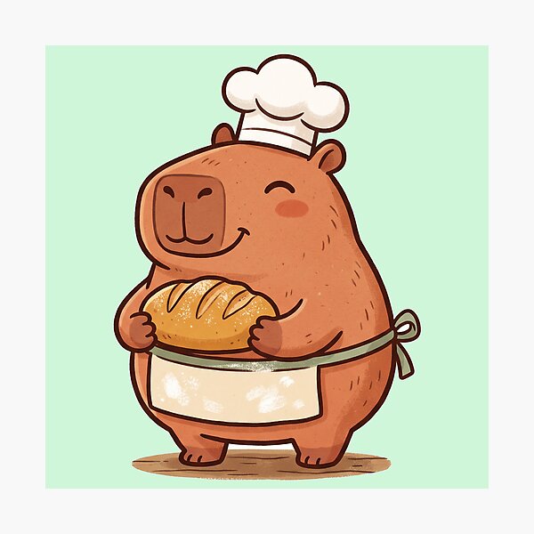 Item preview, Capybara Chef Baker Bread Cute Kawaii designed and sold by DofinaSur.