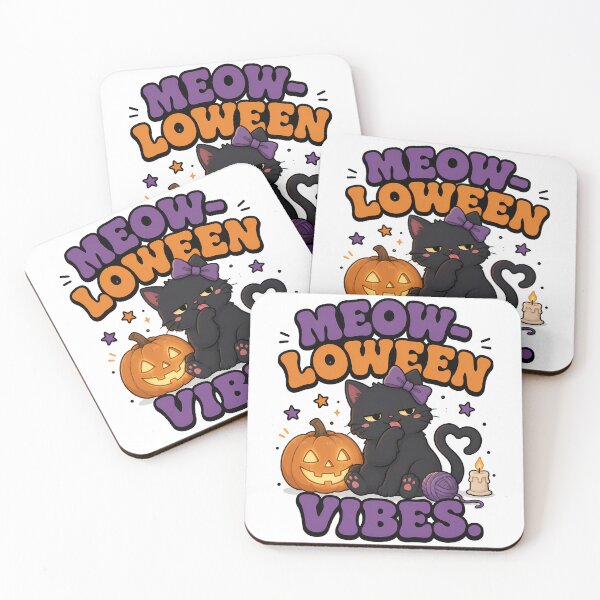 Item preview, Groovy Retro Meowloween Vibes - Funny Halloween Black Cat designed and sold by ianm1028.