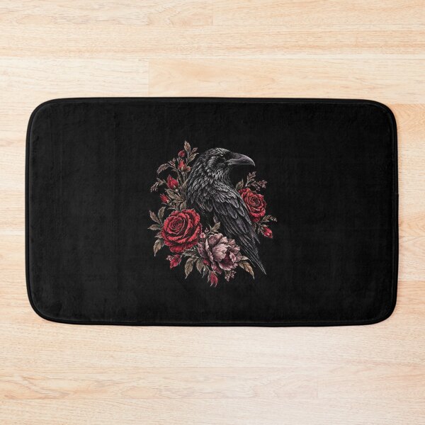 Item preview, Raven Floral Gothic Botanical Roses Halloween Dark Bird designed and sold by DaphoLatara.