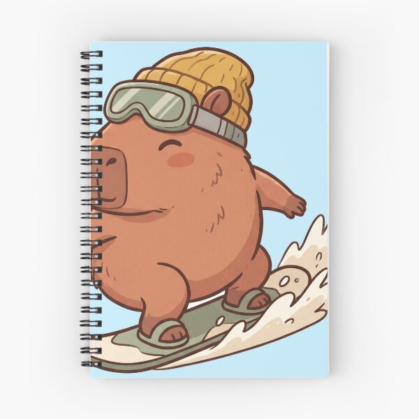 Item preview, Capybara Snowboard Winter Cute Kawaii designed and sold by DofinaSur.