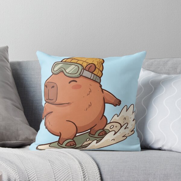 Aperçu de l'œuvre Capybara Snowboard Hiver Mignon Kawaii créée et vendue par DofinaSur.