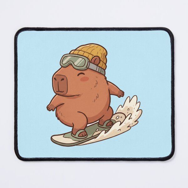 Item preview, Capybara Snowboard Winter Cute Kawaii designed and sold by DofinaSur.