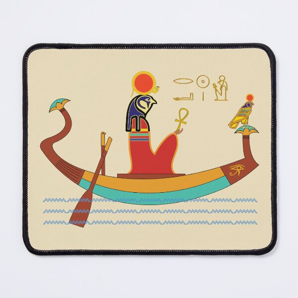 Item preview, The ancient Egyptian god Re on his solar barque, beige background. designed and sold by yuretzius.