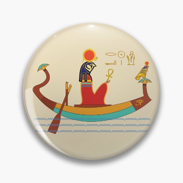 Item preview, The ancient Egyptian god Re on his solar barque, beige background. designed and sold by yuretzius.