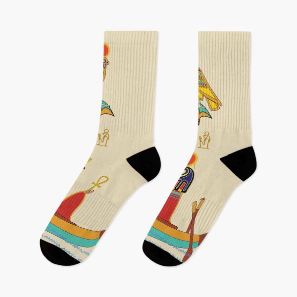 Item preview, The ancient Egyptian god Re on his solar barque, beige background. designed and sold by yuretzius.