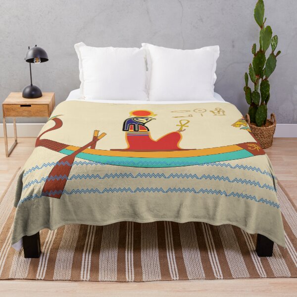 Item preview, The ancient Egyptian god Re on his solar barque, beige background. designed and sold by yuretzius.