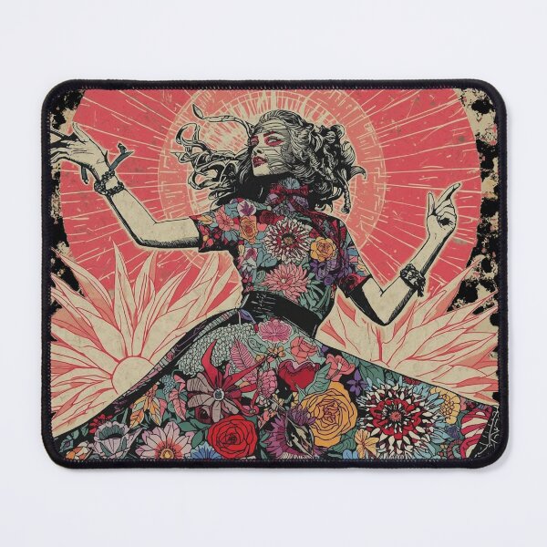 Item preview, Floral Halo Dancer: Dark Celestial Goth Poster designed and sold by  Mythical Entanglement.