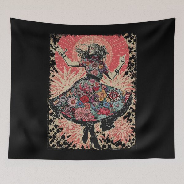 Item preview, Floral Halo Dancer: Dark Celestial Goth Poster designed and sold by  Mythical Entanglement.