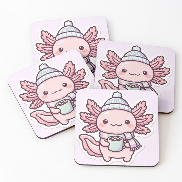 Item preview, Axolotl Beanie Hot Chocolate Cute Kawaii designed and sold by DofinaSur.