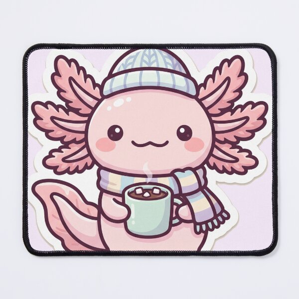 Item preview, Axolotl Beanie Hot Chocolate Cute Kawaii designed and sold by DofinaSur.