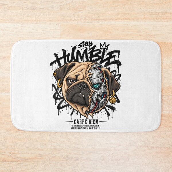 Item preview, Cyborg Pug Streetwear – Stay Humble Graffiti Dog Carpe Diem designed and sold by Emoji Emblems.