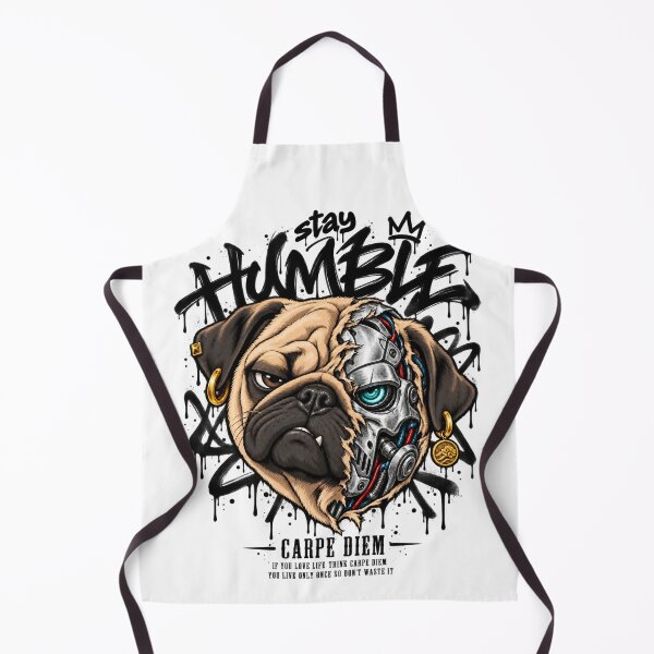 Item preview, Cyborg Pug Streetwear – Stay Humble Graffiti Dog Carpe Diem designed and sold by Emoji Emblems.