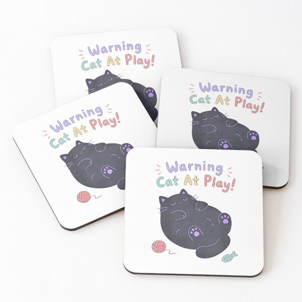 Item preview, Warning! Black Cat at Play. designed and sold by Birdie and Flynn.