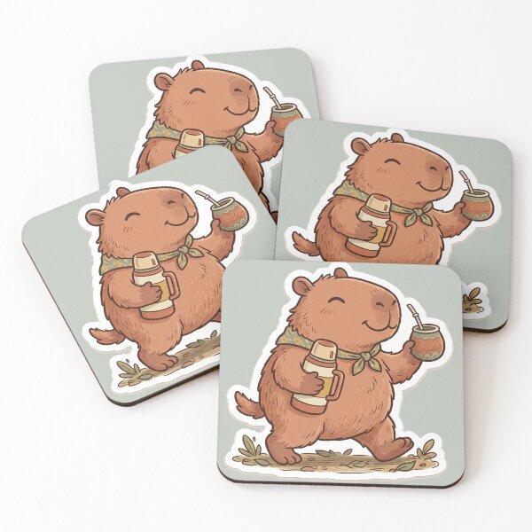 Artikelvorschau, Capybara Thermos Mate Cozy Cute Kawaii entworfen und verkauft von DofinaSur.
