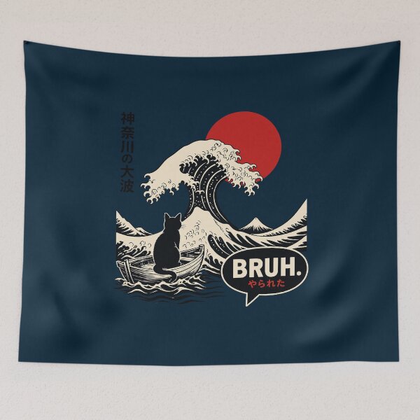 Item preview, Great Wave Cat Bruh Parody designed and sold by Nfinitif.