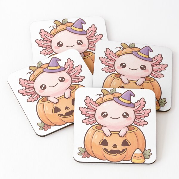 Item preview, Axolotl Witch Pumpkin Halloween Cute Kawaii designed and sold by DofinaSur.