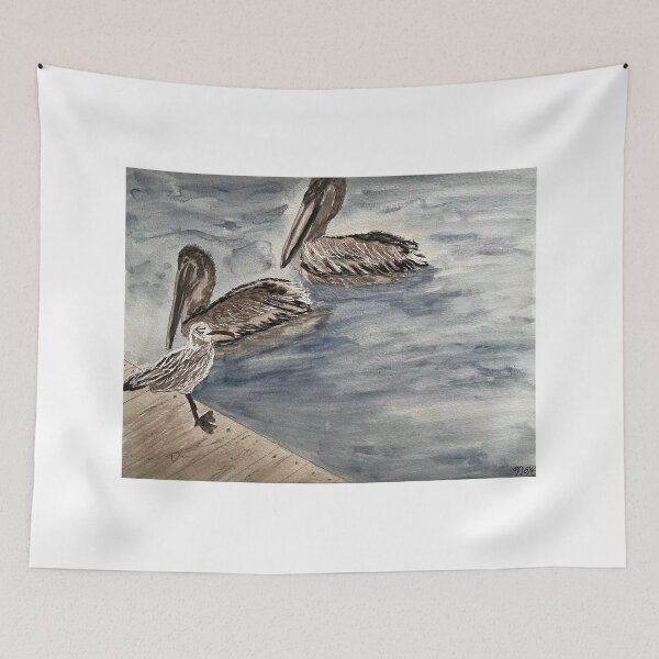 Item preview, Pelicans Wading  designed and sold by BirdandaBrush.