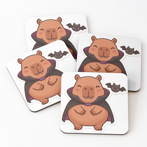 Item preview, Capybara Vampire Halloween Cute Kawaii Bat designed and sold by DofinaSur.