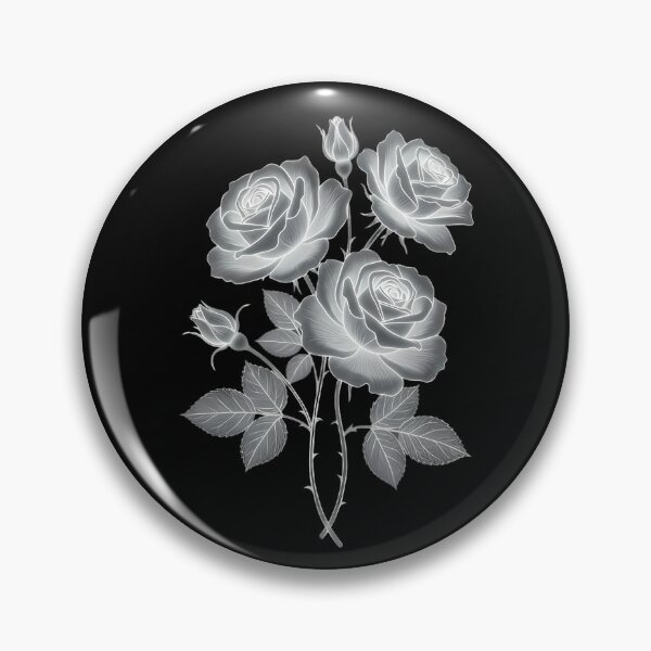 Item preview, Silver Rose Bouquet With Leaves designed and sold by Linework Studio.