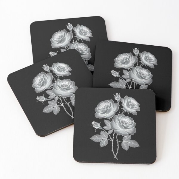 Item preview, Silver Rose Bouquet With Leaves designed and sold by Linework Studio.