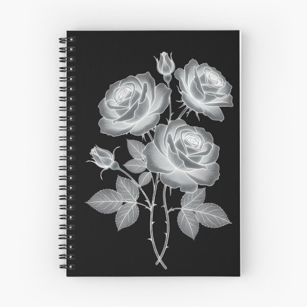 Item preview, Silver Rose Bouquet With Leaves designed and sold by Linework Studio.