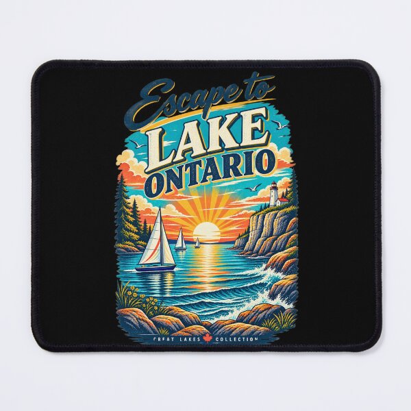 Item preview, Escape to Lake Ontario – Vintage Sailboat & Lighthouse Sunset designed and sold by BumbleBloom7.