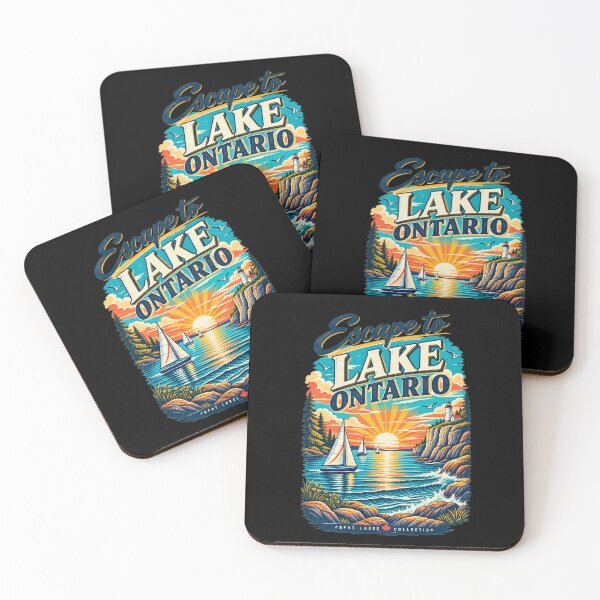 Item preview, Escape to Lake Ontario – Vintage Sailboat & Lighthouse Sunset designed and sold by BumbleBloom7.