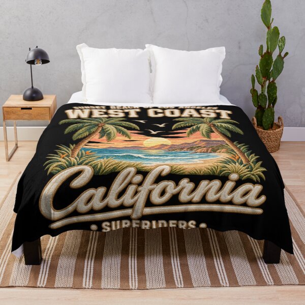Item preview, California Surf Embroidery – Vintage West Coast Sunset Beach Art designed and sold by Emoji Emblems.