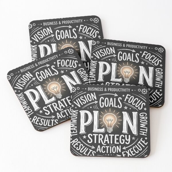 Item preview, Vision to Action - Business Motivation Chalkboard Typography designed and sold by Moonwood Atelier .
