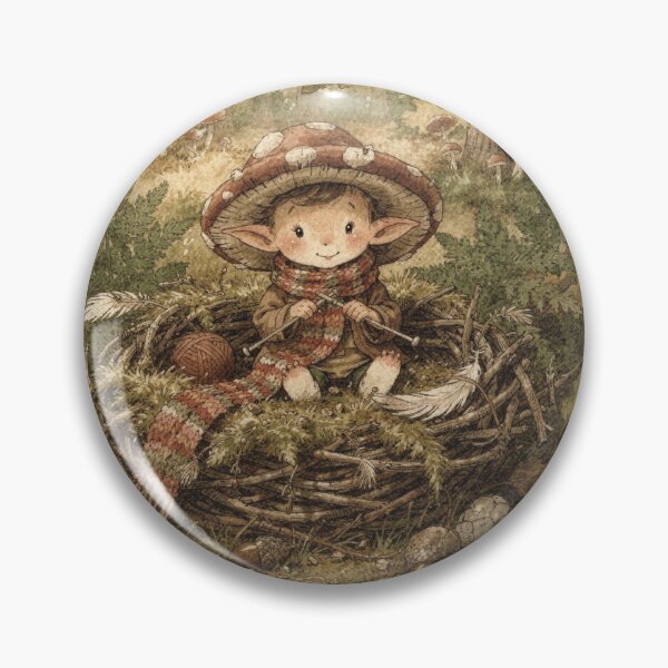 Item preview, The Knitting Mushroom Sprite designed and sold by PictorialWhimsy.