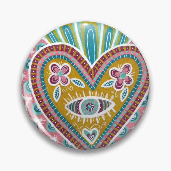 Item preview, Mexican Folk Heart with Eye designed and sold by Fani*.