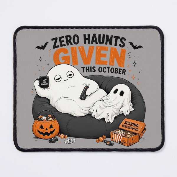 Item preview, Zero Haunts Given This October Funny Lazy Ghost Halloween designed and sold by CF_VintageDesign.