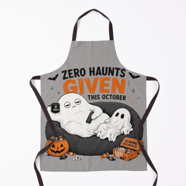 Item preview, Zero Haunts Given This October Funny Lazy Ghost Halloween designed and sold by CF_VintageDesign.