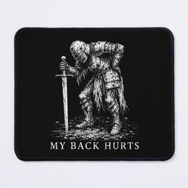 Item preview, Back Hurts Funny Medieval Knight Dark Humor Art designed and sold by Fereskabilon.