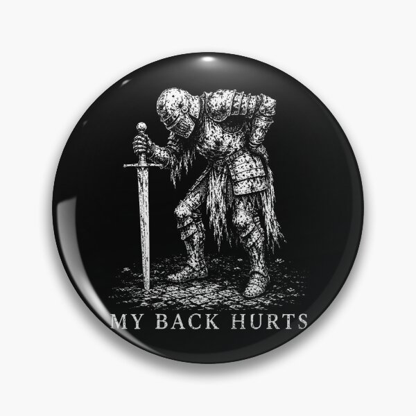 Item preview, Back Hurts Funny Medieval Knight Dark Humor Art designed and sold by Fereskabilon.