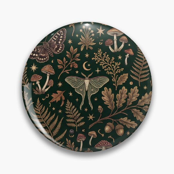 Item preview, Witchy Woodland Moth & Mushroom Pattern designed and sold by Ivy-Triggs.