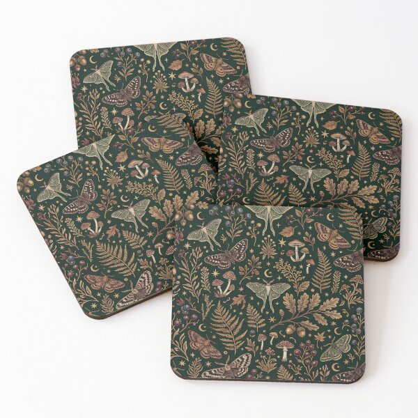 Item preview, Witchy Woodland Moth & Mushroom Pattern designed and sold by Ivy-Triggs.
