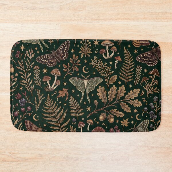 Item preview, Witchy Woodland Moth & Mushroom Pattern designed and sold by Ivy-Triggs.