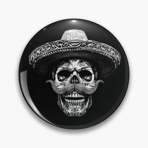 Item preview, Sugar Skull Sombrero Mustache Mexican Folk Gothic Art designed and sold by inkoutninja.