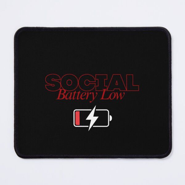 Item preview, Social Battery Low Funny Introvert Red Typography  designed and sold by AlinaTales.
