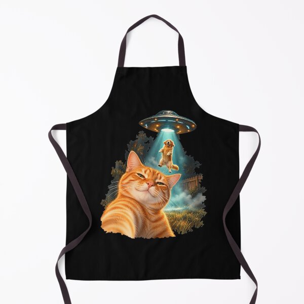 Item preview, Funny Cat Selfie Alien Ufo Dog Abduction Humor designed and sold by Fereskabilon.