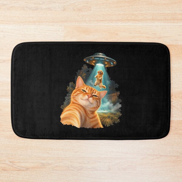 Item preview, Funny Cat Selfie Alien Ufo Dog Abduction Humor designed and sold by Fereskabilon.