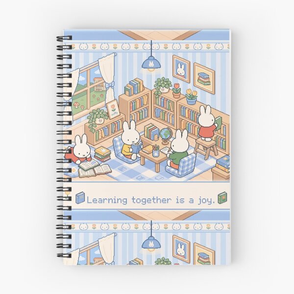 Item preview, Cozy Bunny Study Library Pixel Art Illustration designed and sold by Cozy Moss Studio.