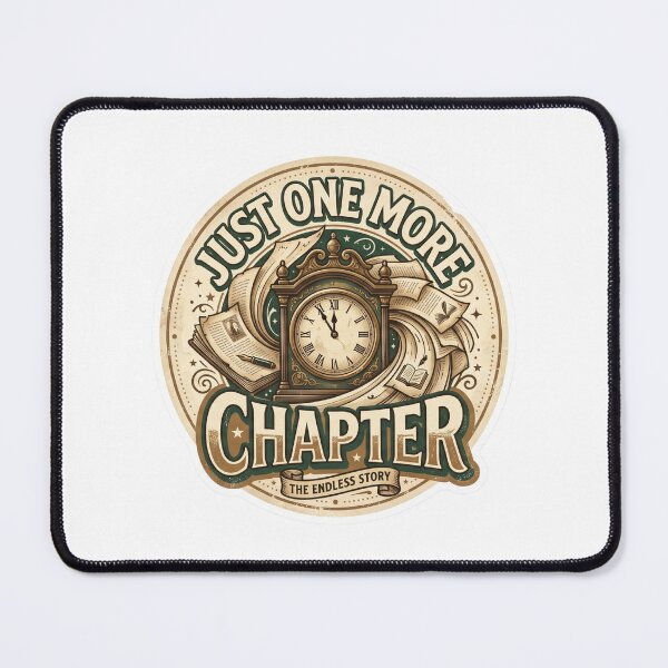 Item preview, Just One More Chapter Bookworm & Vintage Library Design designed and sold by Mellow Doodle Co..