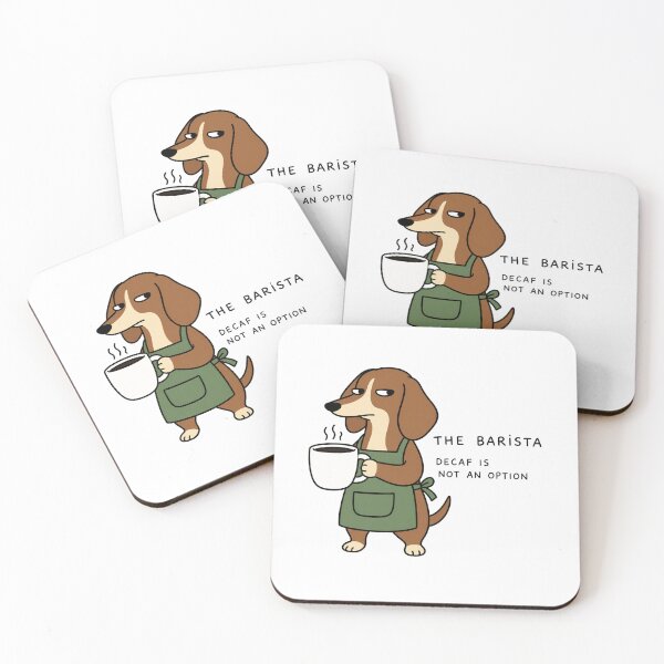 Item preview, Funny Dachshund Barista – Decaf Is Not an Option designed and sold by SayMaria.