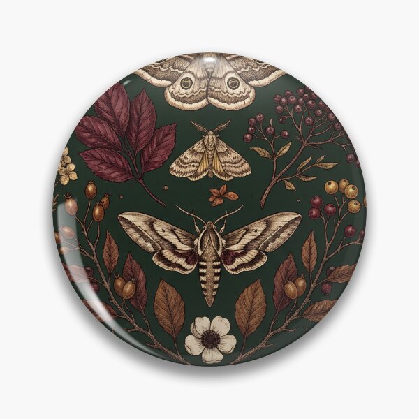 Item preview, Vintage Moth Botanical Autumn Pattern designed and sold by Ivy-Triggs.